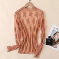 Lace Mesh Top: Rust / Missy / S