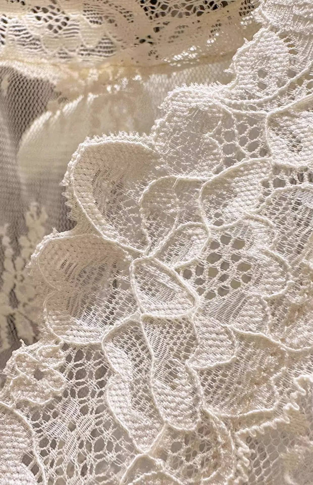 Floral Lace Sheer Mesh V-Neck Fitted Layered Tank Top: Beige / S/M