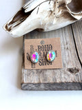Western Bling Glass Stone Stud Earrings: Oval