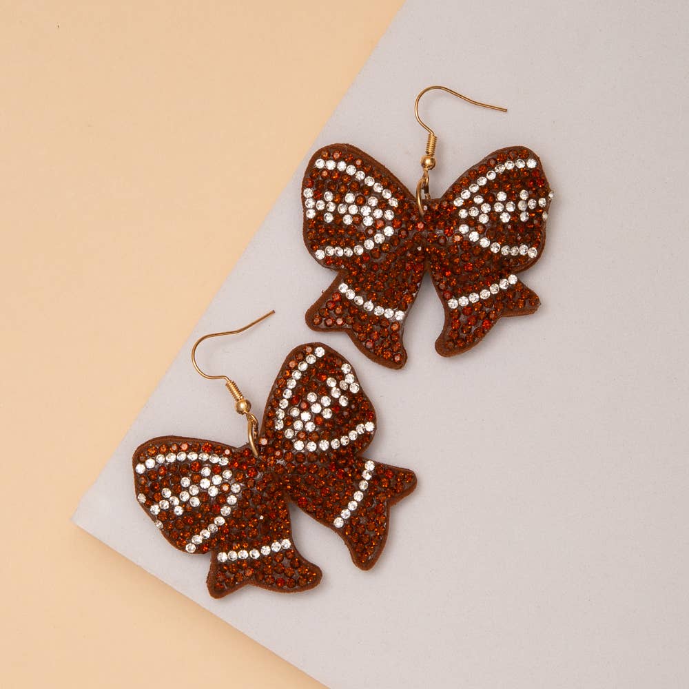 Sporty Bow Earrings: Baseball