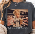 This Counts As Therapy Makeup Lover Graphic Tee: Light pink / Small etc