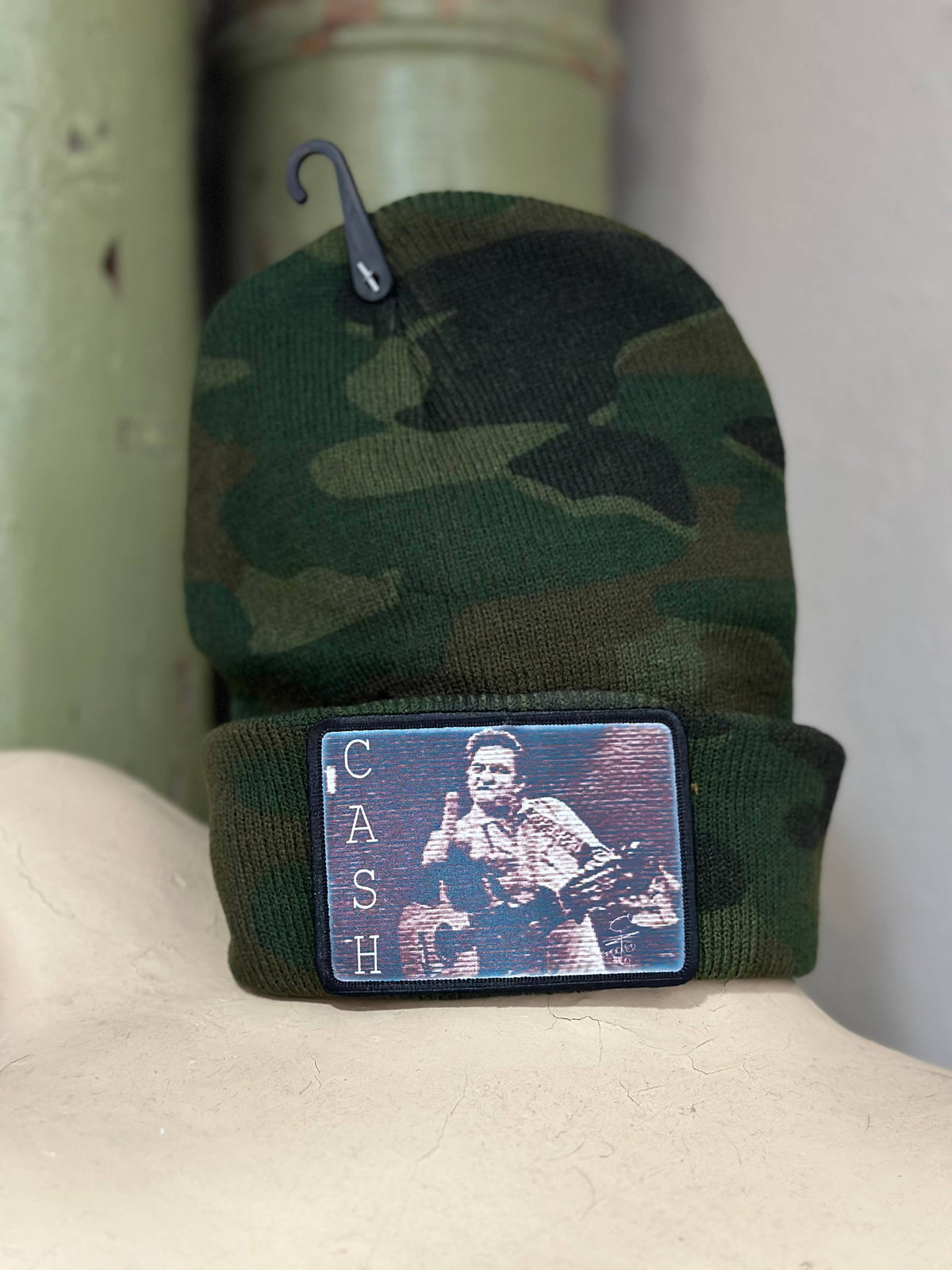 Johnny Cash Stocking Hat Beanie: Camo