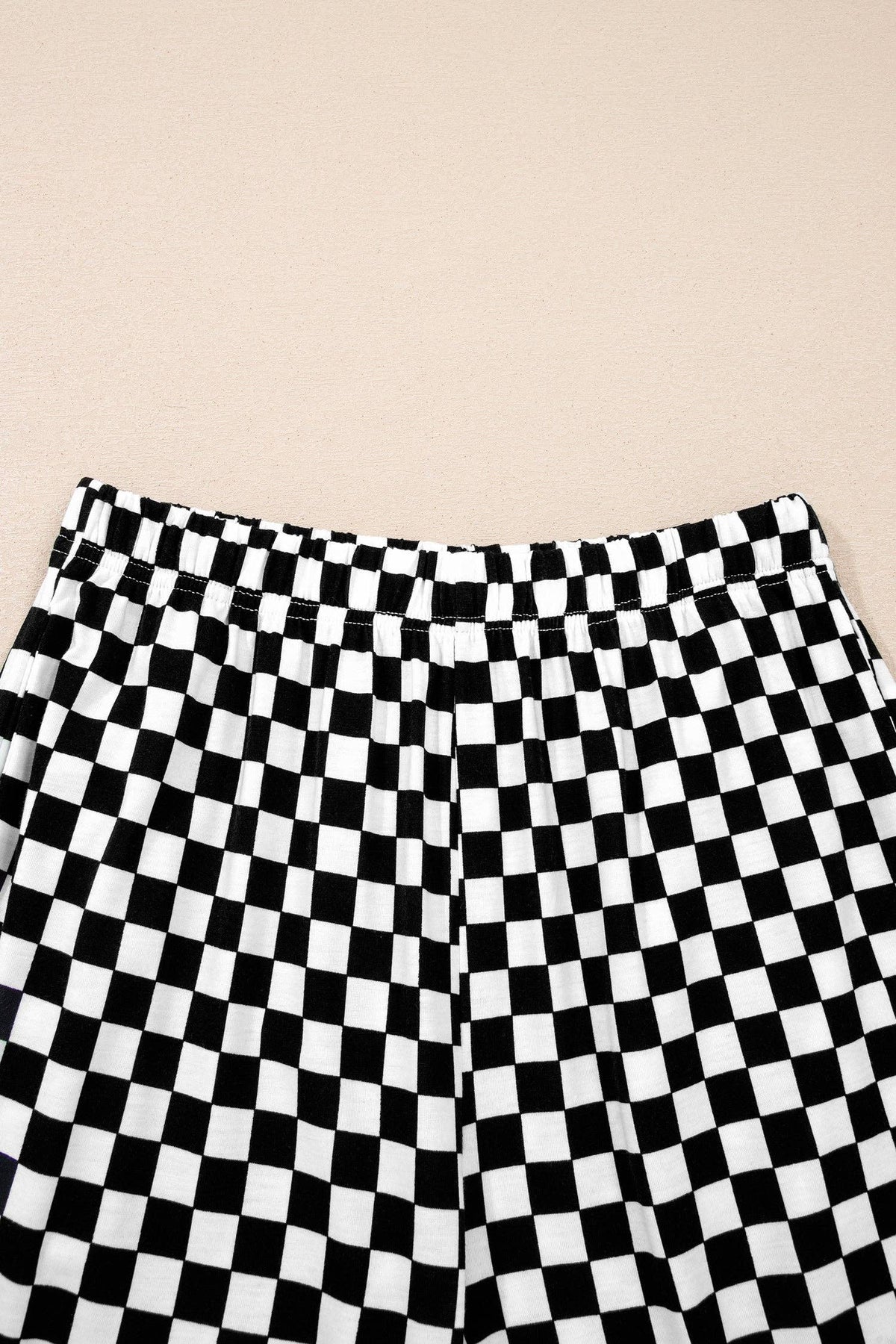 OMG! Checker Short Sleeve Tee and Pants Set: Black / Small etc