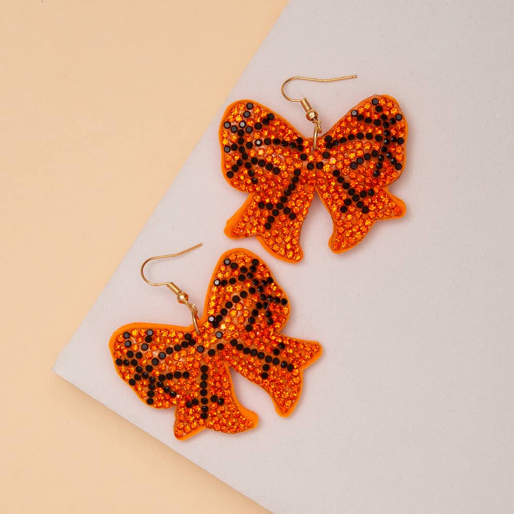 Sporty Bow Earrings: Baseball