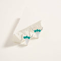 Longhorn Steer Head with Flowers Post Earrings: Silver/Turquoise / ONE