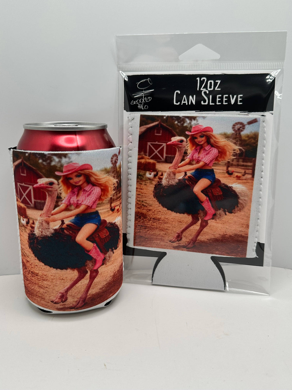 Ostrich Ride Can Sleeve : No Packaging. Just Product.
