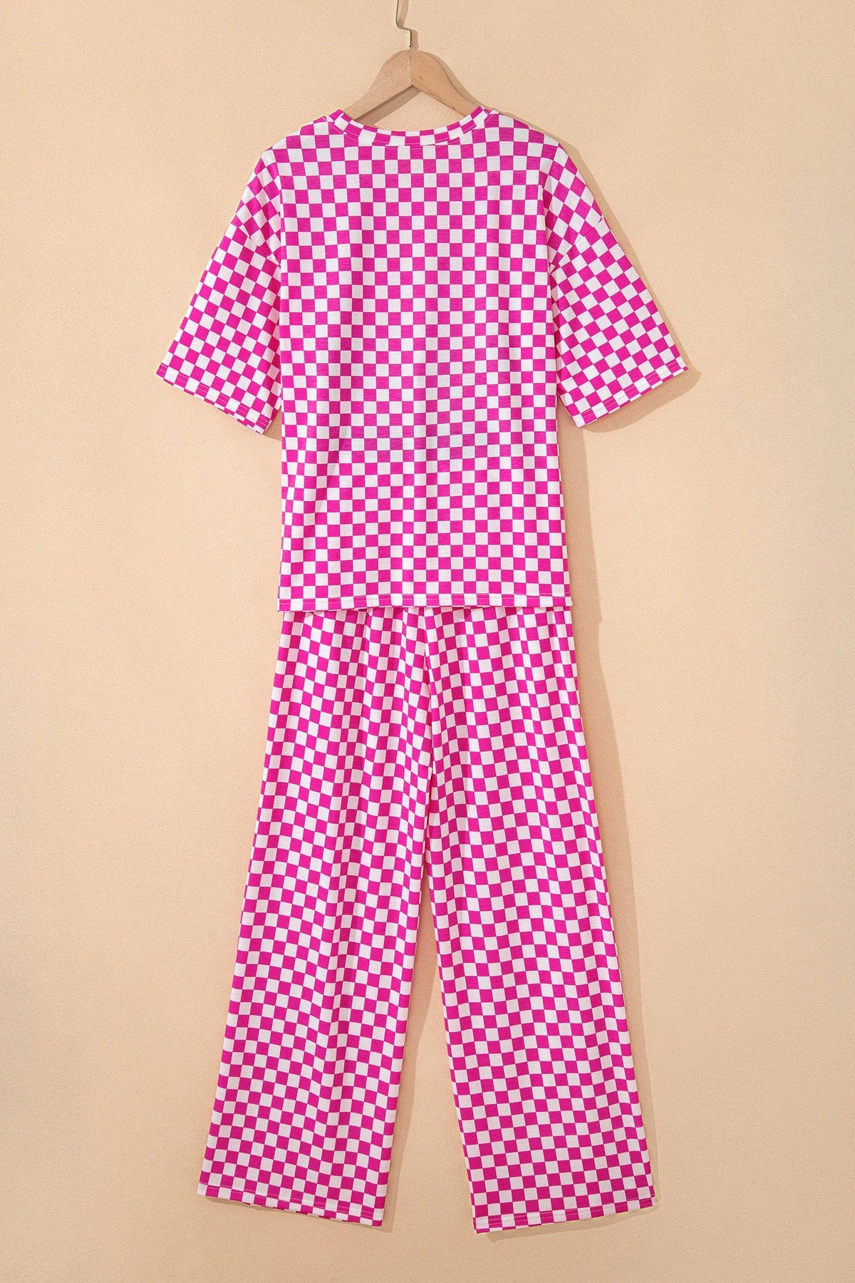 OMG! Checker Short Sleeve Tee and Pants Set: Black / Small etc
