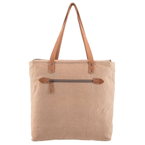 Canvas Leather & Cowhide Metallic Print Women's Tote Bag