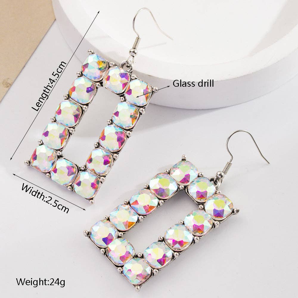 Bohemian Style Colorful Gem Earrings with Pearl and Turquoise: Turquoise-AB