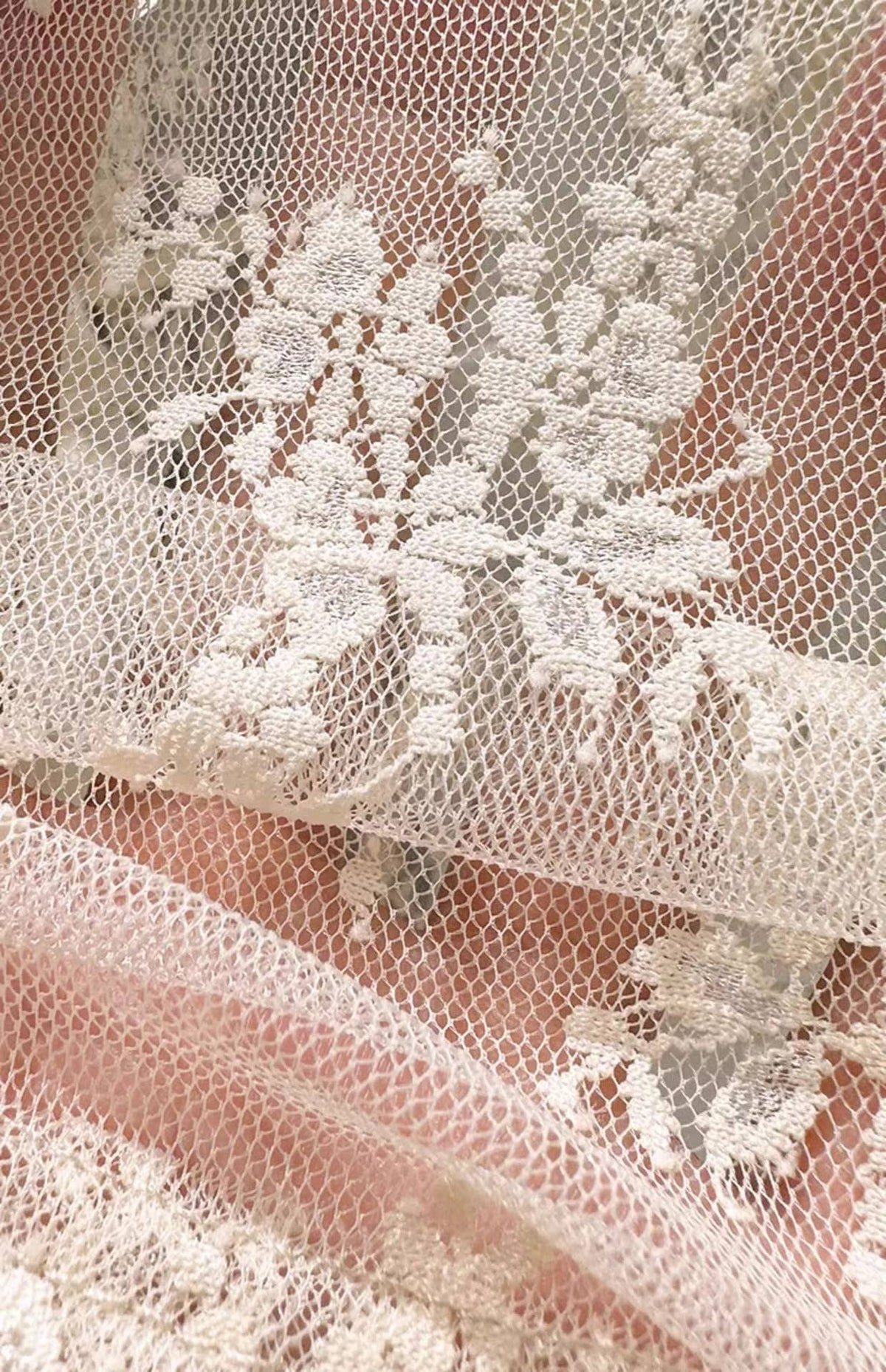 Floral Lace Sheer Mesh V-Neck Fitted Layered Tank Top: Beige / S/M
