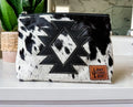 COWHIDE AZTEC  MAKEUP bag Genuine Hair On travel: Black Leather