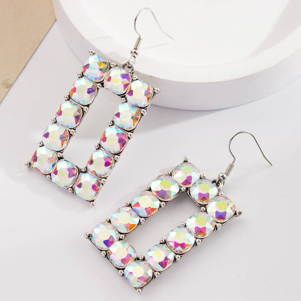 Bohemian Style Colorful Gem Earrings with Pearl and Turquoise: Turquoise-AB