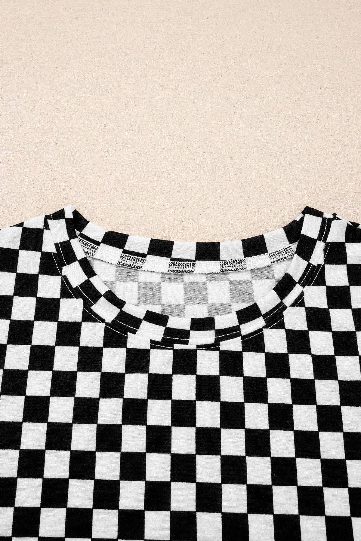 OMG! Checker Short Sleeve Tee and Pants Set: Black / Small etc