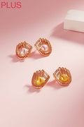 Sports Ball Shaped Pearl With Gloves Post Earrings: BASE / ONE