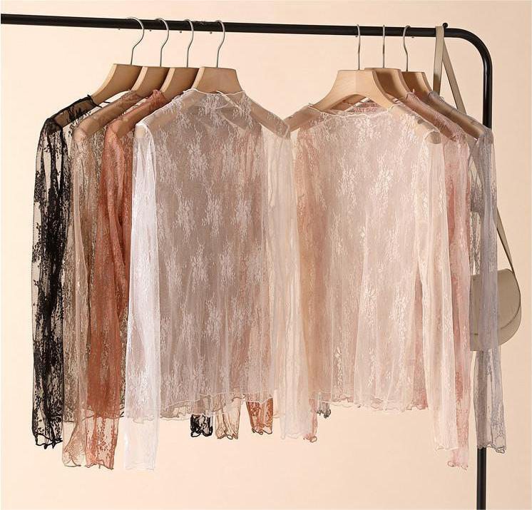 Lace Mesh Top: Rust / Missy / S
